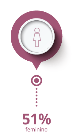 Arte com a percentual de Alunos FAE Feminino: 51%
